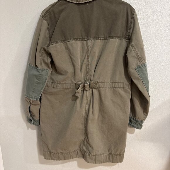 Free People We The Free Women's Patchwork Military Utility Jacket Olive M - Picture 5 of 7